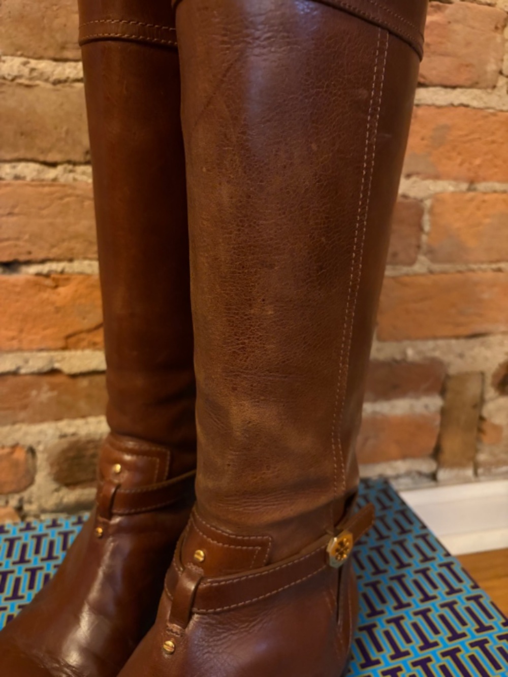 Tory Burch Brita Riding Boots - Sienna - Size 10.5 - Picture 4 of 17